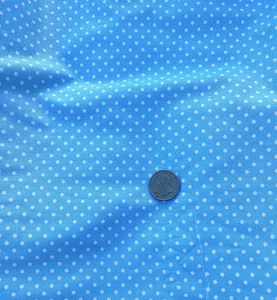 Blue& White Dots Cotton Fabric 44” X 1 yard BTY - Picture 1 of 1