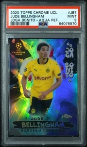 2020 Topps Chrome Uefa Champions Joga Bonito #JB7 Jude Bellingham-Aqua PSA 9 - Picture 1 of 2