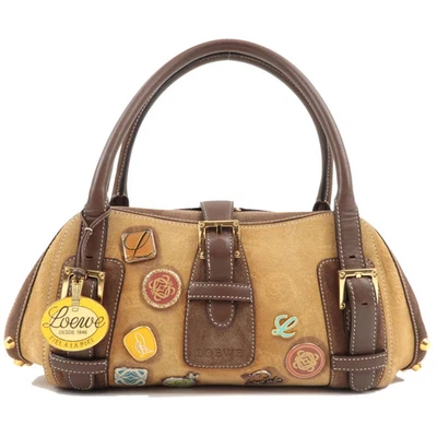 LOEWE 160th Anniversary Pins Bag Suede Leather Brown Beige Authentic - Image 1 of 4