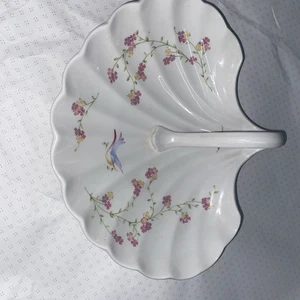 Spode Bouquet Smerlato, Piatto Portagioie/Caravande con Manico. #F1637-j - Foto 1 di 7