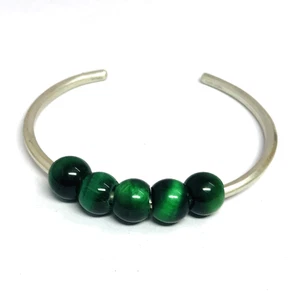 5 Pcs. Green Tiger Eye Large Hole Beads Hole Beads 10MM Fit All Type Bracelets - Picture 1 of 3