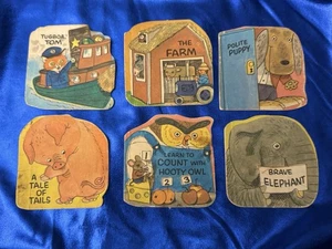 Vintage RICHARD SCARRY Tiny Golden Shape Books LOT of 6 - Picture 1 of 9