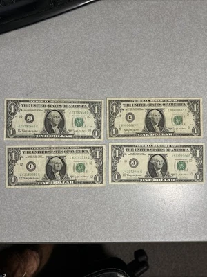 Лот из 4 1963 Barr США один доллар банкноты FRN J E L хорошее состояние Бесплатная доставка! - Изображение 1 из 4