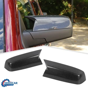 🏆Carbon Fiber Exterior Side Mirror Cover Trim Decor For Chevy Silverado 2014-18 - Picture 1 of 10