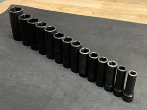 Snap-on 14pc 3/8" Flank Drive Deep Metric 6pt 8-24mm Impact Socket Set Deepwell - Bild 1 von 8