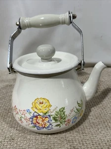 Vintage Kobë Enamel Tea Kettle Floral Design – JCPenney Exclusive - Picture 1 of 17