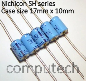 2 pezzi Condensatore Elettrolitico Assiale 47uF 63V 85°C Nichicon SH Serie - Foto 1 di 1