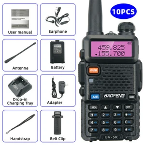 10PC BAOFENG UV-5R VHF/UHF Dual Band Two Way Ham Radio Walkie Talkie Transceiver - Picture 1 of 12