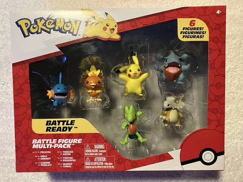Jazwares Pokemon Battle Figure Multi 6 Pack Gible Pikachu Cubone Mudkip Treecko Cover