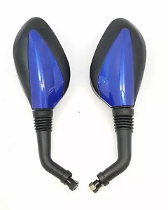 Rear View Mirrors 8mm GY6 Scooter Moped Vespa Peace 50cc 150cc 250cc BLUE Mirror - Picture 1 of 2