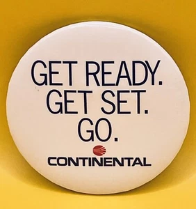 De colección Continental Airlines Prepárate. Get Set. Go. Botón Pin Trasero  - Imagen 1 de 9