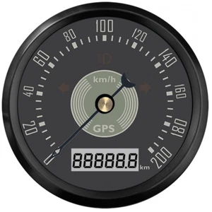 85mm Classical GPS Speedometer 200Km/h Odometer Gauge Red/Yellow Light For Boat - Picture 1 of 5