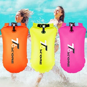 3PC Safety Inflated Swim Buoy Float Tow Open Water Swimming Airbag Flotation Aid - Picture 1 of 17