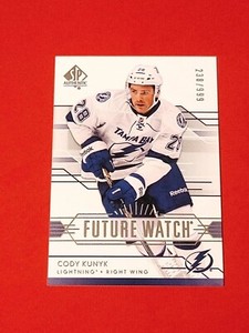 2014-15 SP Authentic Future Watch #259 Cody Kunyk RC #/999 Tampa Bay Lightning 