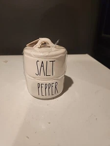 Rae Dunn Stackable Salt and Pepper Cellar Ceramic Container Artisan White - Picture 1 of 7