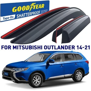 Side Window Deflectors Rain Guards for 14-21 Mitsubishi Outlander SHATTERPROOF - Picture 1 of 8
