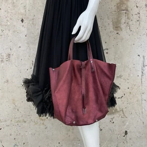 Tiffany & Co. Metallic Cranberry Red Leather Tote Bag - Picture 1 of 13