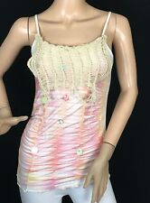 Shirt Passion Women's Knit Pink Sequin Embellished Top Size L Retail $249 Italy