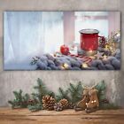 Weihnachts Lutscher Schokoladenbecher 140x70 Wandbilder Glasbild Druck auf Glas 