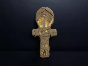 Mummified Egyptian ANKH (key of life) - Lime stone - Picture 1 of 3