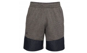 Pantalones cortos de felpa Under Armour MK-1 marrón limo/negro precio de venta sugerido por el fabricante 45 USD - NUEVOS CON ETIQUETAS - Imagen 1 de 6