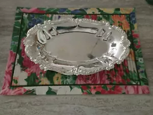 Vtg. Sheridan Taunton Silversmiths, Oval Silver Plated Bread Tray, Baroque... - Picture 1 of 3