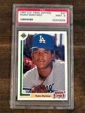 PEDRO MARTINEZ 1991 UPPER DECK FINAL EDITION ROOKIE BASEBALL CARD #2F PSA 9 MINT