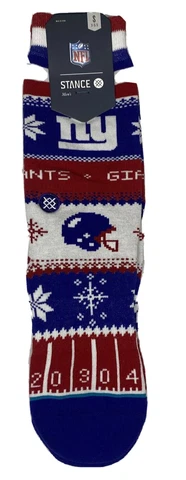 stance new york giants holiday sweater socks mens size small 3-5.5 new NFL blue Cover