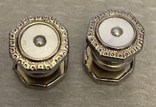 Art Deco Snap Apart Octagon Cufflinks MOP Seed Pearl Double Sided 1920s Antique