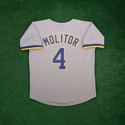 Camiseta deportiva para hombre Paul Molitor 1989 Milwaukee Brewers gris Road Cooperstown Foto 1 de 4