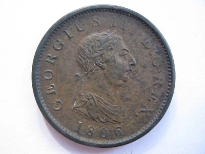 1806 George III copper Penny A UNC toned - Image 1 of 2