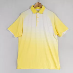 Camisa Polo Head Golf Para Hombre Mediana Amarilla Blanca Ombre Elastizada Tejida Manga Corta - Imagen 1 de 8