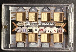 Albert Pujols Todd Helton Jorge Posada 2022 Leaf Lumber Silver Sluggers GU bat