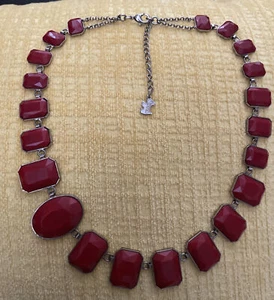 Agatha Parish signed scottish Red Color Rhinestone Choker or collar -Necklace - Picture 1 of 14