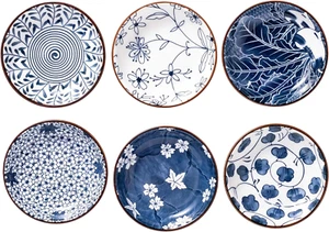 Ceramic Dipping Bowls 4 Inch Set of 6 Side Dishes 3 Oz Japanese Bowl for Kitchen - Picture 1 of 12