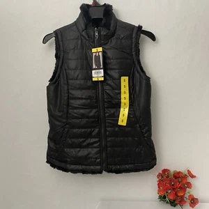 Nicole Miller Women's Reversible Vest Faux Fur Interior,Black,Choose size, NWT - Picture 1 of 6