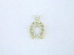2.25 mm Round Horse Shoe Pendant Setting Sterling Silver - Picture 1 of 2