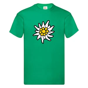 T-Shirt Edelweiss Alpen Bayern Berge Premium Druck Wandern Bergsteigen Urlaub - Bild 1 von 21
