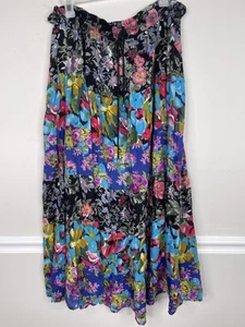 VTG Broomstick Womens Multicolor Floral Tiered Long Maxi Skirt Size X-Large OS - Picture 1 of 4