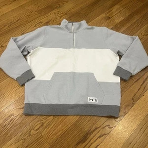 Under Armour Men's UA Storm Sweater Fleece 1/4 Zip Gray White Extra Large XL - Picture 1 of 12