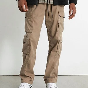 PacSun Men's Loose Cargo Pants Straight Leg Beige Khaki Pockets Size XL Comfy - Picture 1 of 13