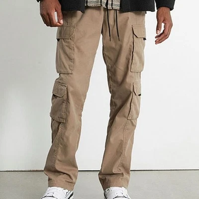 Pantalones cargo sueltos PacSun para hombre pierna recta beige caqui bolsillos talla XL cómodos Foto 1 de 4