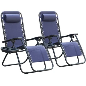 Zero Gravity Chair Patio Folding Lawn Outdoor Lounge Gravity Camp Reclining L... - Picture 1 of 8