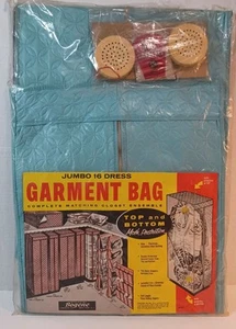 Vintage NOS Bogene Protezione Falene Jumbo Borsa Indumenti Armadio Organizer Blu anni 60 - Foto 1 di 4