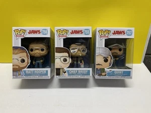 Funko Pop! Vinilo #755 Chief Brody #756 Matt Hooper #757 Quint Set Abovedado Como Nuevo - Imagen 1 de 7