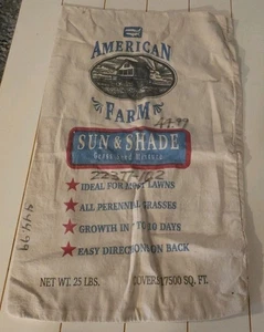 25 Pfund Vintage Sack/Beutel American Farm Sun & Shade Samenmischung leer, gepflegte Optik - Bild 1 von 5
