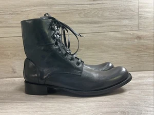John Varvatos Six O Six 606 Italian Leather Boots Black Size 10 Combat Hand Made - Picture 1 of 14