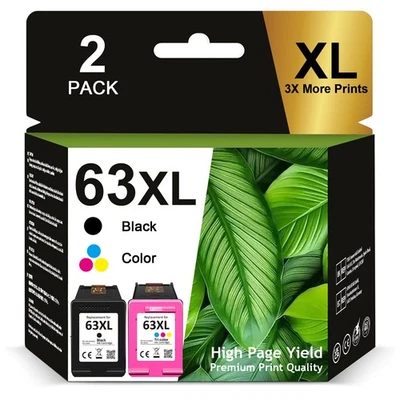 Cartuchos de tinta 63XL para HP 63 OfficeJet 3830 4650 4655 5255 ENVY 4512 4516 4520 Foto 1 de 4
