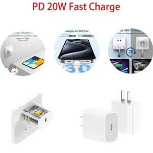 Chargeur Rapide Type C pour iPhone avec Câble Type C ou iOS - Photo 1 sur 12