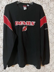 Vintage New Jersey Devils Sweatshirt Herren XL schwarz NHL Hockey Fleece 90s USA - Bild 1 von 5